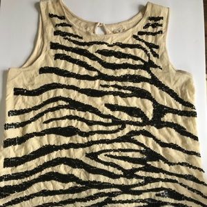 “Loft” Cream&black Polyester tank sleeveless